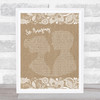 Beyonce with Stevie Wonder So Amazing Burlap & Lace Song Lyric Music Art Print