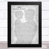 Billy Joel Lullabye (Goodnight, My Angel) Father & Child Grey Song Lyric Music Art Print