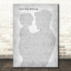 Journey Don't Stop Believing Father & Child Grey Song Lyric Music Art Print