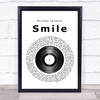 Michael Jackson Smile Vinyl Record Song Lyric Quote Print