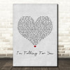 Chester See I'm Falling For You Grey Heart Song Lyric Music Art Print