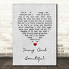 Elvis Presley Young And Beautiful Grey Heart Song Lyric Music Art Print