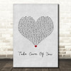 Ella Henderson Take Care Of You Grey Heart Song Lyric Music Art Print