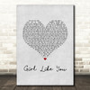 Jason Aldean Girl Like You Grey Heart Song Lyric Music Art Print
