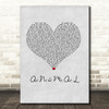 John Newman A.N.i.M.A.L Grey Heart Song Lyric Music Art Print