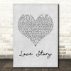 Layo & Bushwacka! Love Story Grey Heart Song Lyric Music Art Print