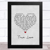 Elton John & Kiki Dee True Love Grey Heart Song Lyric Music Art Print