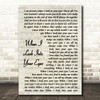 Firehouse When I Look Into Your Eyes Vintage Script Song Lyric Quote Print