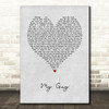 Mary Wells My Guy Grey Heart Song Lyric Music Art Print