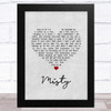 Johnny Mathis Misty Grey Heart Song Lyric Music Art Print