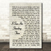 The Beatles I Saw Her Standing There Vintage Script Song Lyric Quote Print