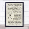 Sarah Brightman Time To Say Goodbye Vintage Script Song Lyric Quote Print