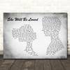 Maroon 5 She Will Be Loved Man Lady Couple Grey Song Lyric Music Art Print