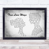 Buddy Holly True Love Ways Man Lady Couple Grey Song Lyric Music Art Print