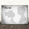 Wretch 32 Don't Go Man Lady Couple Grey Song Lyric Music Art Print