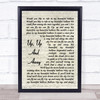 The 5th Dimension Up, Up And Away Vintage Script Song Lyric Quote Print