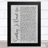 Staind Something To Remind You Grey Rustic Script Song Lyric Music Art Print