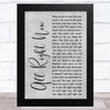 Free All Right Now Grey Rustic Script Song Lyric Music Art Print