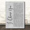 Ryann Darling I Choose You Grey Rustic Script Song Lyric Music Art Print