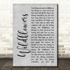 Tom Petty Wildflowers Grey Rustic Script Song Lyric Music Art Print