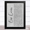 Depeche Mode One Caress Grey Rustic Script Song Lyric Music Art Print