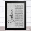 James Sometimes Grey Rustic Script Song Lyric Music Art Print