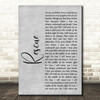 Lauren Daigle Rescue Grey Rustic Script Song Lyric Music Art Print