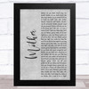 Pink Floyd Mother Grey Rustic Script Song Lyric Music Art Print