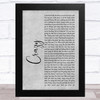 Aerosmith Crazy Grey Rustic Script Song Lyric Music Art Print