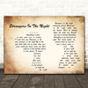 Frank Sinatra Strangers In The Night Man Lady Couple Song Lyric Music Art Print