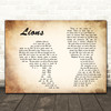 Skillet Lions Man Lady Couple Song Lyric Music Art Print