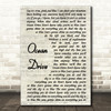 Lighthouse Family Ocean Drive Vintage Script Song Lyric Quote Print