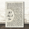 Noel Gallagher If I Had A Gun Vintage Script Song Lyric Quote Print