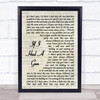 Noel Gallagher If I Had A Gun Vintage Script Song Lyric Quote Print