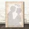 Nat King Cole L-O-V-E Man Lady Bride Groom Wedding Song Lyric Music Art Print