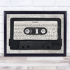 Placebo I Know Music Script Cassette Tape Song Lyric Music Art Print