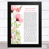 Judy Collins Song for Judith (Open the Door) Floral Poppy Side Script Song Lyric Music Art Print