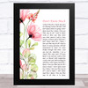 Aaron Neville and Linda Ronstadt Don't Know Much Floral Poppy Side Script Song Lyric Music Art Print