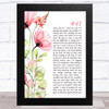 Dave Matthews Band #41 Floral Poppy Side Script Song Lyric Music Art Print