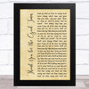 Oasis Thank You for the Good Times Rustic Script Song Lyric Music Art Print