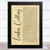 The Clash London Calling Rustic Script Song Lyric Music Art Print