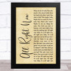 Free All Right Now Rustic Script Song Lyric Music Art Print