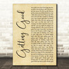 Lauren Alaina Getting Good Rustic Script Song Lyric Music Art Print