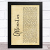 Savage Garden Affirmation Rustic Script Song Lyric Music Art Print