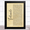 Lathun Fortunate Rustic Script Song Lyric Music Art Print