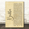 SAUL Brother Rustic Script Song Lyric Music Art Print