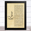 Lauren Daigle Rescue Rustic Script Song Lyric Music Art Print