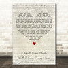 Terah Kuykendall & Allen White I Don't Know Much (But I Know I Love You) Script Heart Song Lyric Music Art Print