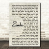 The Cranberries Zombie Vintage Script Song Lyric Quote Print