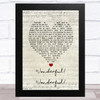 Johnny Mathis Wonderful! Wonderful! Script Heart Song Lyric Music Art Print